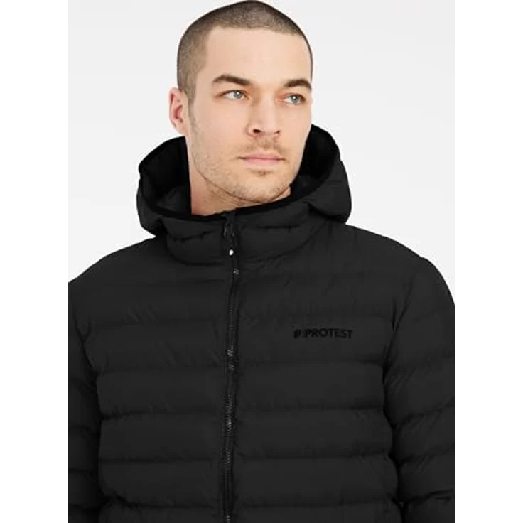 Protest Basso Puffer Jacke Herren, Skijacke aus Recyclingmaterial, einfarbig mit Kontrastreißverschluss, elastische Manschetten – Bild 2