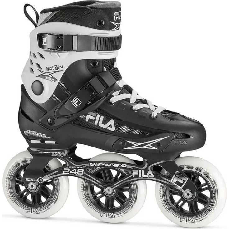 Fila Houdini Pro 110 Skate Senior, Inline Skates mit Aluminiumplatte, 110 mm Rädern und ABEC 9 Lagern, schwarz