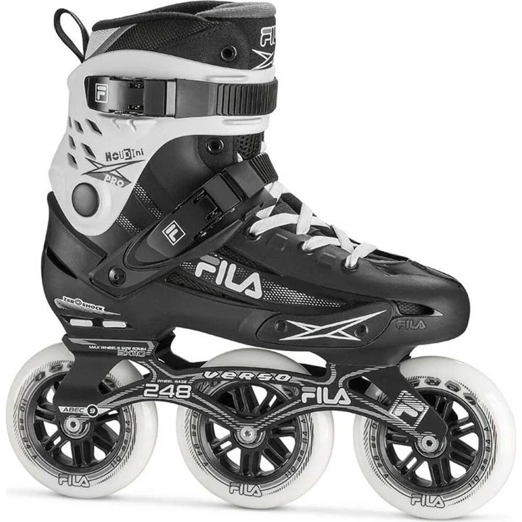 Fila Houdini Pro 110 Skate Senior, Inline Skates mit Aluminiumplatte, 110 mm Rädern und ABEC 9 Lagern, schwarz