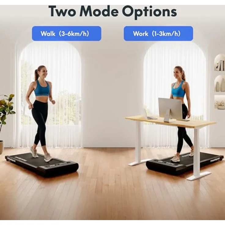 FLEXISPOT Laufband Walking Pad 4-in-1 für zuhause und Büro, geräuscharm bis 120 kg, mit Fernbedienung und LED Display, 1-6 km/h – Bild 4