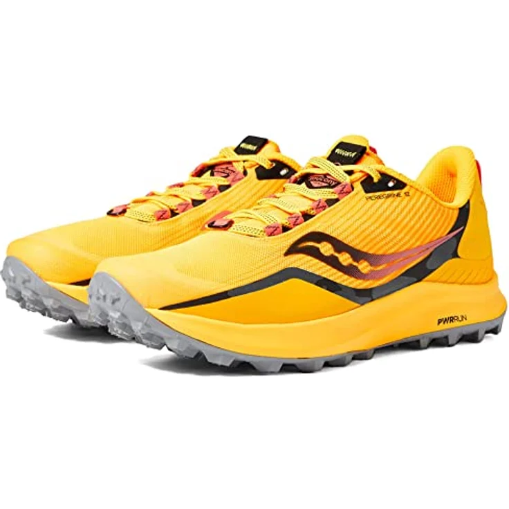 Saucony Peregrine 12, Herren Laufschuhe mit verbesserter Traktion und Rockplate, Gelb, Größe 44.5 – Bild 2