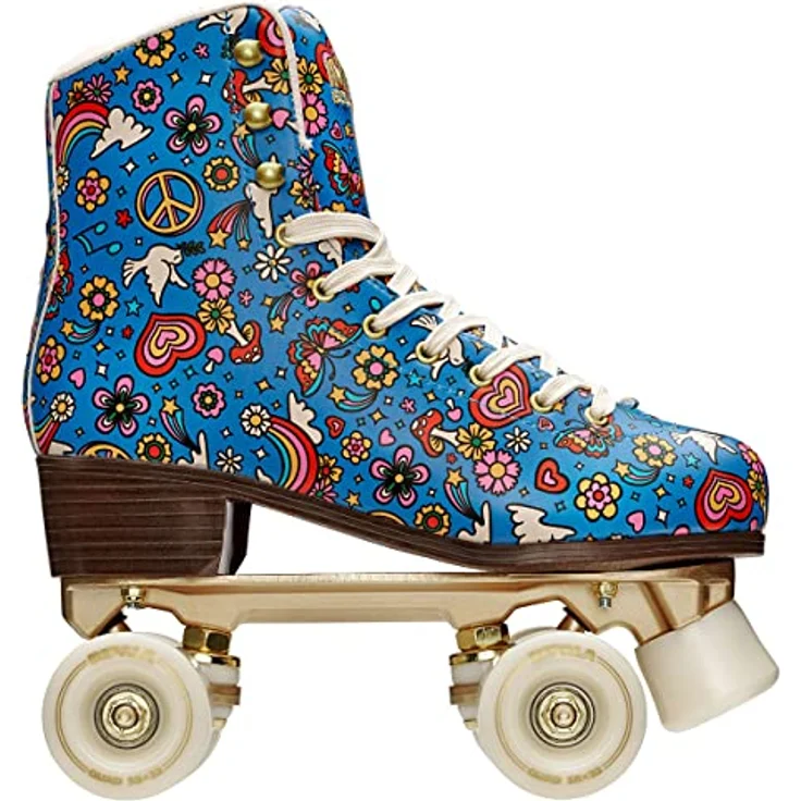 Impala Quad Skate Harmony Blue, Damen Rollschuhe in Größe 38 mit benutzerdefiniertem Harmony-Druck und goldenen Beschlägen – Bild 6