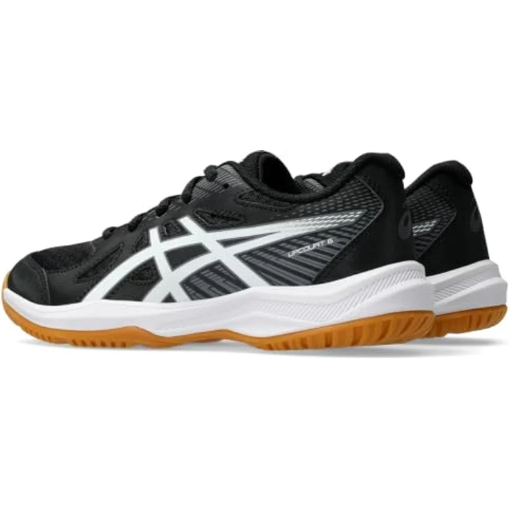 Asics Upcourt 6 GS, Hallensportschuhe für Kinder mit Lederimitat-Obermaterial und abriebfester Gummiaußensohle, Schwarz, Gr. 37 – Bild 8