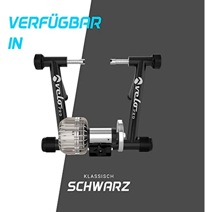 Velo Pro Flüssigkeit Turbo Trainer - Leiser magnetischer Indoor-Rollentrainer für Mountain- und Rennräder, geeignet für 700c, 26" - 29" Reifen, mit integriertem Schnellspanner und Riserblock – Bild 3
