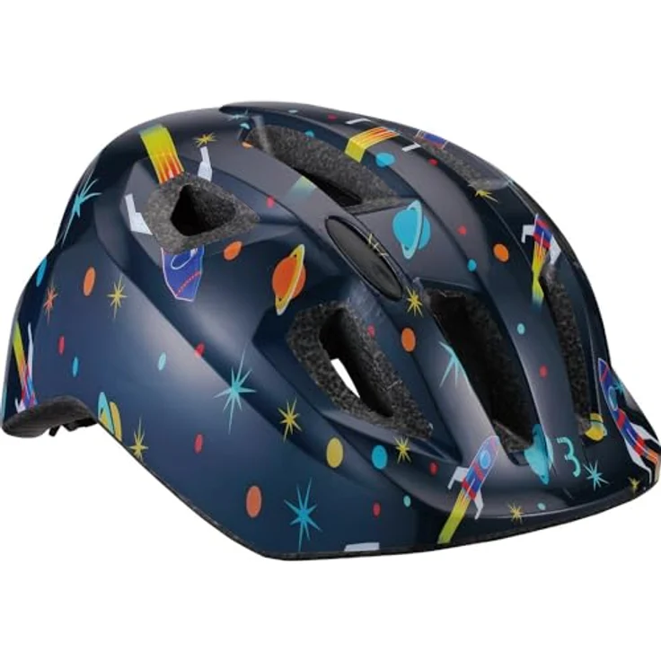 BBB Hero Kids Fahrradhelm, Unisex Kinderhelm mit Insektennetz, Reflektierenden Elementen, Astronaut Design, Größe S (46-54cm)