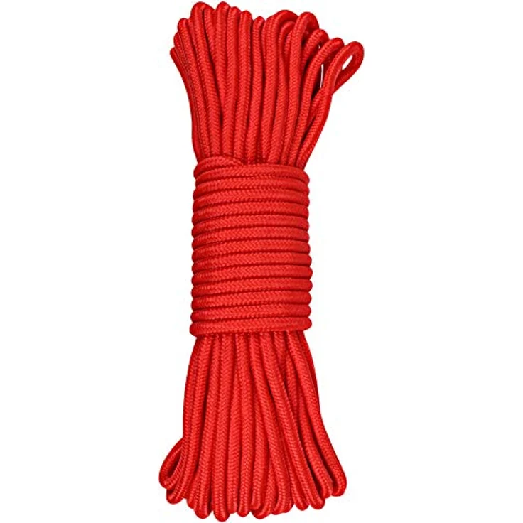 normani Polypropylen-Seil, belastbar bis 250 kg, rot, 9mm/60m, für Camping und Freizeit – Bild 2
