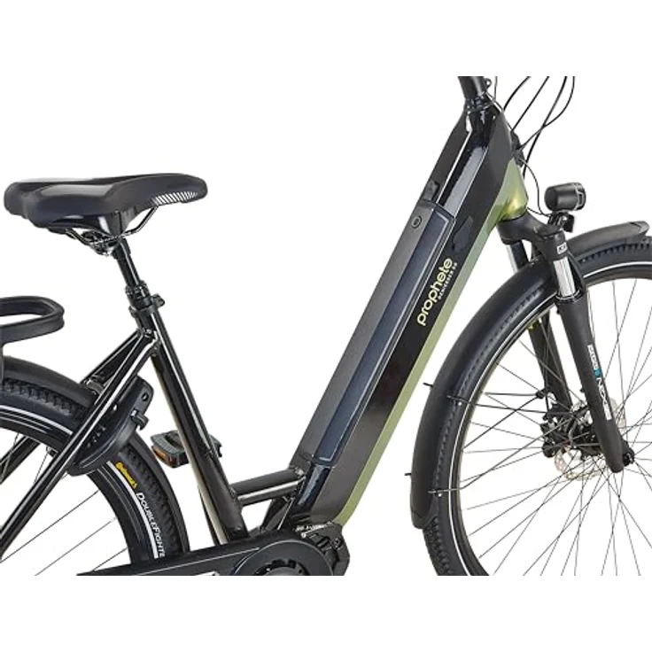 Prophete GENIESSER 5.0 Damen City E-Bike 28", AEG Mittelmotor 250W, 220 km Reichweite, 7-Gang Nabenschaltung, hydraulische Scheibenbremsen, TFT Display, integrierter Li-Ion Akku, Schwarz/Silbergrün – Bild 5
