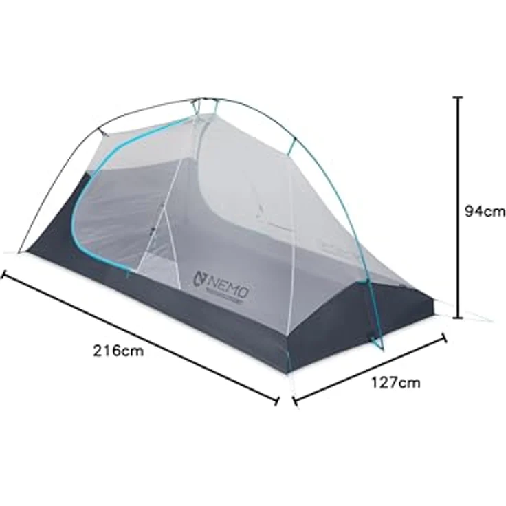 Nemo Equipment Hornet Elite OSMO 2P, Kuppelzelt für 2 Personen, ultraleicht mit 0.94 kg, inkl. Abspannleine und Heringe – Bild 7