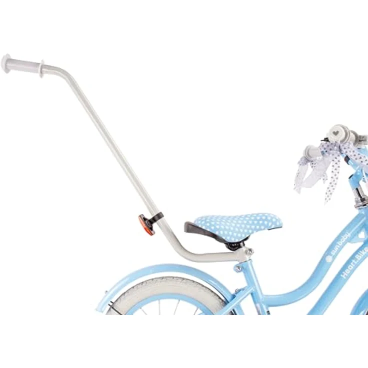 Sun Baby Silver Moon 14 Zoll Mädchenfahrrad mit Stützrädern, blau – Bild 6