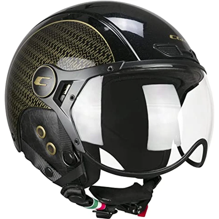CGM EBI Unisex Skihelm, Schwarz Gold Perle, CE-zertifiziert für Fahrrad und Skifahren, Größe S (55-56cm) – Bild 3