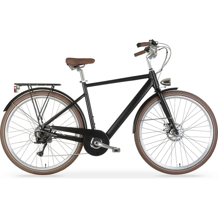 MBM Elektro-Citybike LA RUE 2.0 MAN, 28 Zoll, 7-Gang Shimano, schwarzer Rahmen, bis 80 km Reichweite