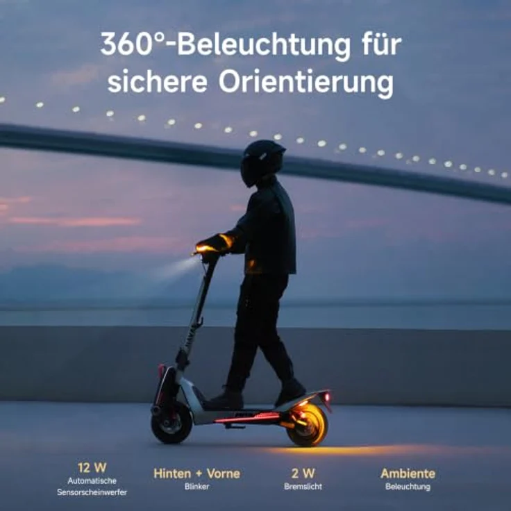 NAVEE UT5-MAX-DE, 2400 W E-Scooter mit 15,3 Ah, 100 km Reichweite, grau, 20 km/h, 150 kg Belastbarkeit, Versandkostenfrei – Bild 6