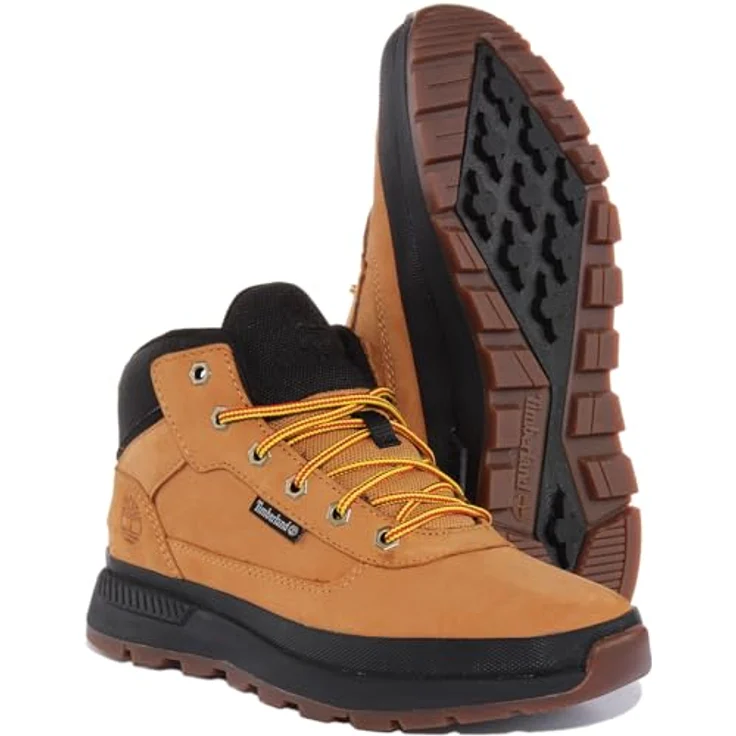 Timberland Wanderschuhe, knöchelhoch aus Nubukleder/Textil, in Wheat, mit profiliertem Gummisohle und Schnürung – Bild 5
