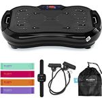 Bluefin Fitness Vibrationsplatte Ultra Slim Plus | Vibrationsplatte Trainingsgerät für Ganzkörpertraining | Kompaktes Design Power Plate mit Widerstandsbändern | Vibrations-Fitness-Trainer für Zuhause