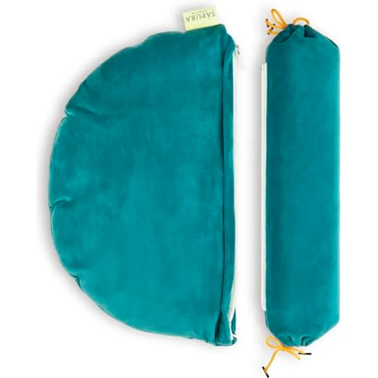 SAPURA Yogakissen mit Buchweizen - 2in1 Reise Meditationskissen und Yoga Bolster Rolle, Naturfarben – Bild 3