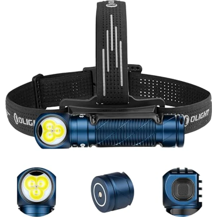 OLIGHT Perun 3, LED Stirnlampe 3000 Lumen mit 7 Lichtmodi, Sensor, Rotlicht, IP68 wasserdicht, wiederaufladbar, Midnight Blau – Bild 1