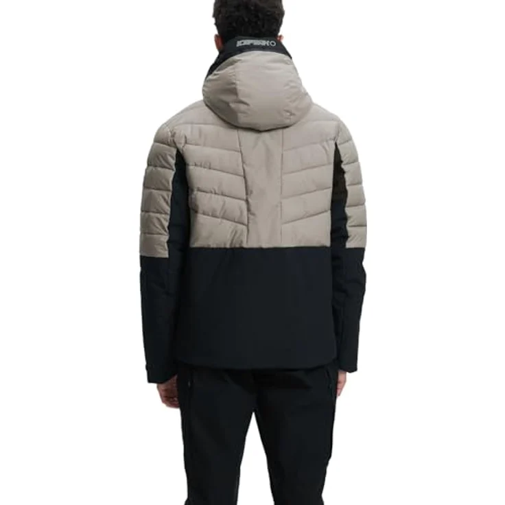 ICEPEAK Folsom S8 Herren Skijacke, wasserdicht und atmungsaktiv mit 4-Wege-Stretch, regulierbarer Kapuze und Schneefang, grau – Bild 4