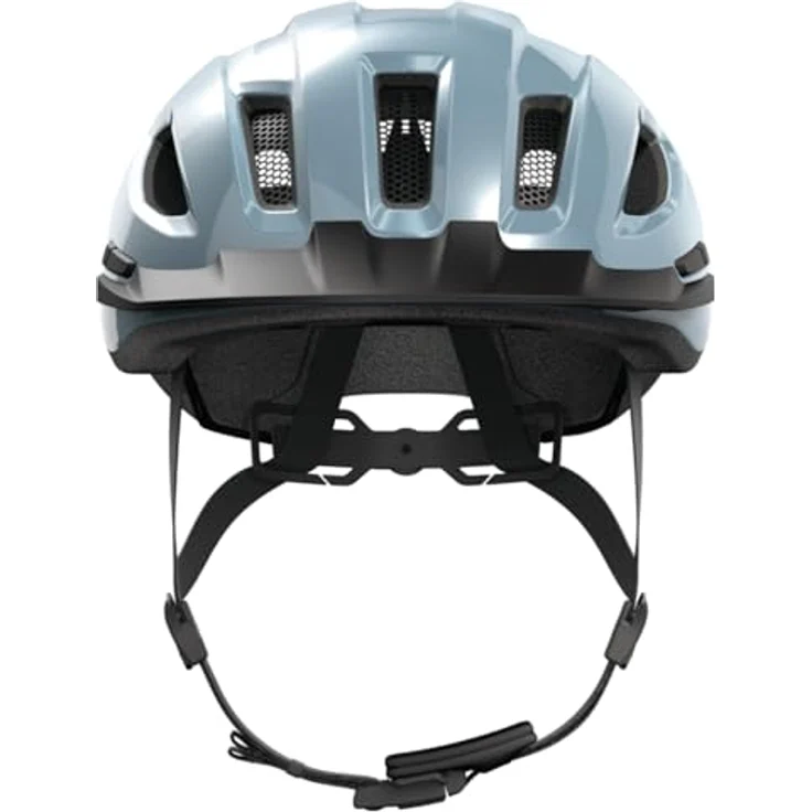 ABUS Urban-I 4.0, Fahrradhelm mit aufladbarem Rücklicht, 2 Leuchtmodi, Zopf-Öffnung, magnetischem Verschluss - Größe M, blau – Bild 2