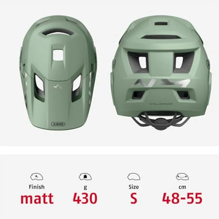 ABUS MTB-Helm YouDrop FF, Fullface Helm mit abnehmbarem Kinnbügel, Grün, Größe S – Bild 3