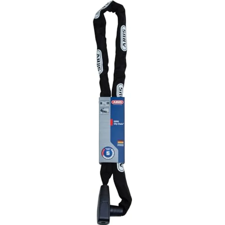 Abus CityChain, Kettenschloss aus gehärtetem Spezialstahl, 110 cm, schwarze Kette mit Textilbezug – Bild 3