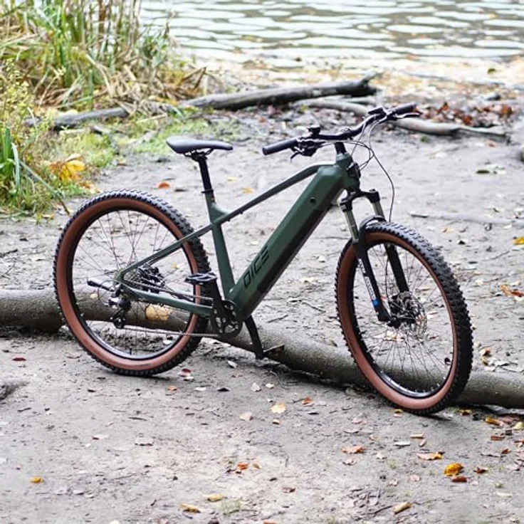 Prophete Dice 1.0 E-MTB 27,5" – Enovation Hinterradmotor 250W, 40Nm, Shimano Altus 8-Gang, 100 km Reichweite, Suntour XCT Federgabel, Hydraulische Scheibenbremse, Bronze Grün – Bild 7