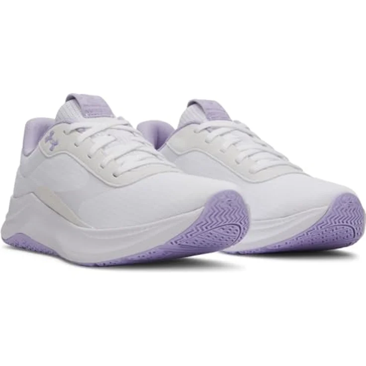Under Armour Aurora 3, Laufschuhe für Damen mit atmungsaktivem Obermaterial und Charged+ Dämpfung, Weiß/Wildlederdetails – Bild 2