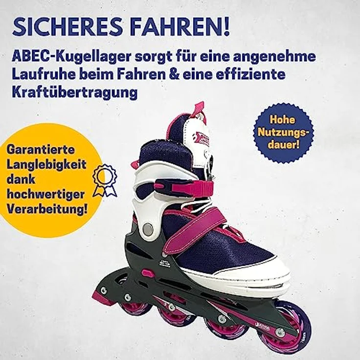 Best Sporting Inlineskates Inliner für Kinder 5-fach größenverstellbar in lila/pink, robuste und hochwertige Kinder Inliner mit Bremse – Bild 4