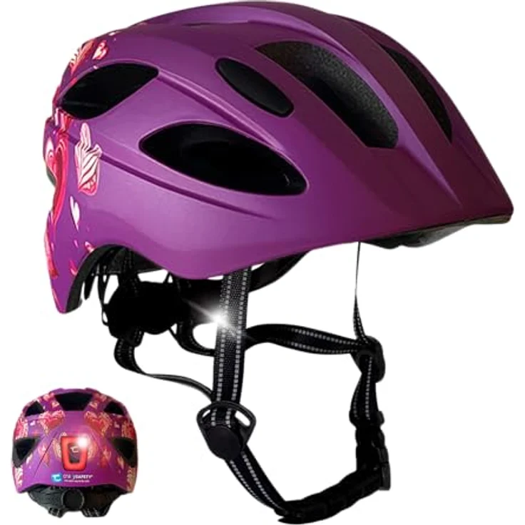 Crazy Safety Cool Heart, Kinder-Velohelm, 54-58 cm, ergonomisches Design, optimaler Schutz, auffälliges Design – Bild 1