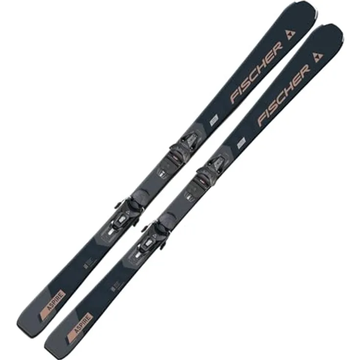 Fischer Aspire SLR, Damenski Carvingski mit On-Piste-Rocker und RS9 SLR Bindung, geeignet für Einsteiger bis Fortgeschrittene, schwarz, Modell 2024, All Mountain Ski, Taillierung 114-71-100, Radius 13 m