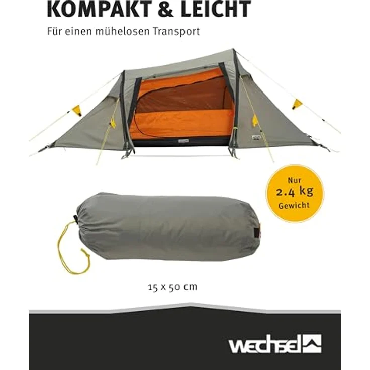 Wechsel Aurora 1 Travel Line, Tunnelzelt für 1 Person, 2.40 kg, leicht und strapazierfähig – Bild 8
