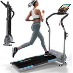 KINETIC SPORTS Elektrisches Laufband KST2500FX - Klappbarer Heimtrainer für Zuhause bis 10 km/h, mit LCD-Anzeige, Tablet Holder, Kompaktes Laufband Walking Pad für Zuhause und Büro