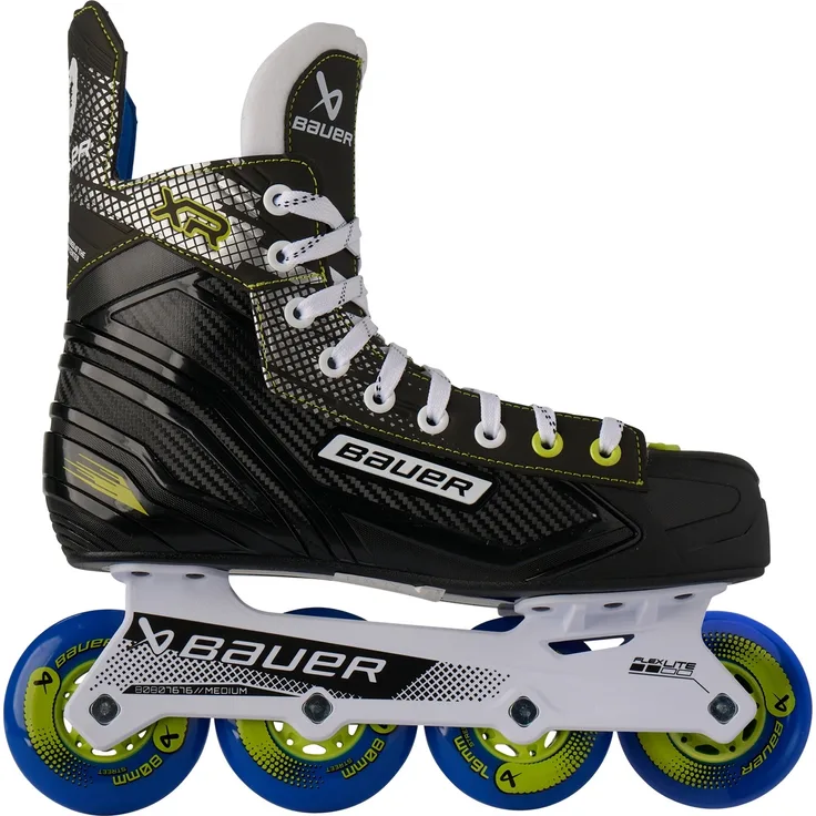 BAUER Inlinehockey Skate XR - Sr. schwarz 48, Unisex-Inlineskates mit Flexlite Chassis und ABEC-5 Kugellagern