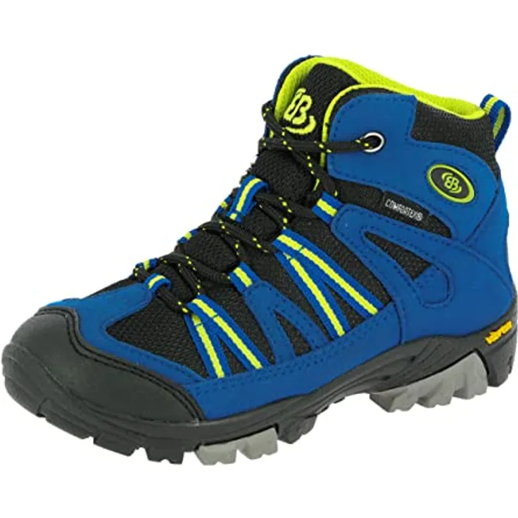 Brütting Kinder-Wanderschuh, Blau, strapazierfähiges Obermaterial, atmungsaktive Watertex-Membrane, Vibramsohle mit guter Dämpfung und Rutschfestigkeit