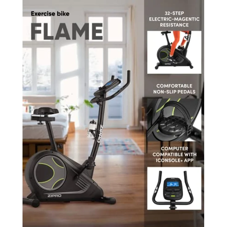 Zipro Heimtrainer Fahrrad Flame, Ergometer Fitnessbikes, Magnetisches Fahrradtrainer, Ergometer Fahrrad bis 150kg, Indoor Bike, Trainingsfahrrad für zuhause, Fahrradergometer Kabelgebunden – Bild 3