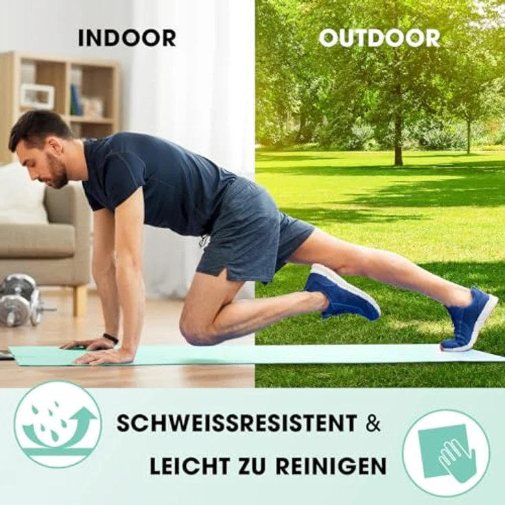 #DoYourFitness x World Fitness Fitnessmatte "Ashanti", 190x100x1cm, phthalatfrei, rutschfest, ideal für Yoga, Pilates und Fitness, türkise Farbe – Bild 3