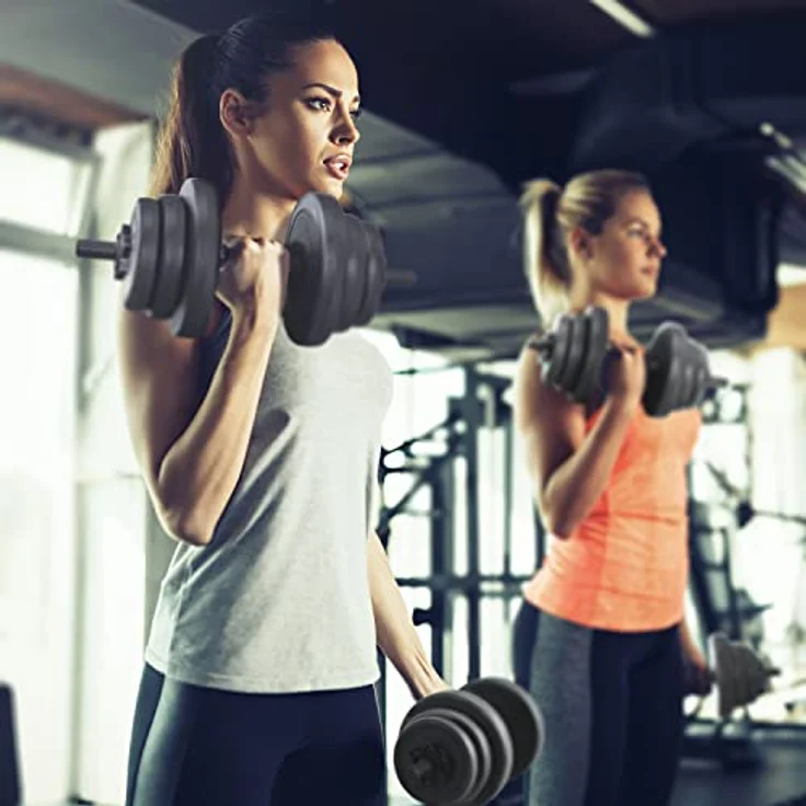 ArtSport 2er Hantelset 20kg - Kurzhantel Set mit 2 Kurzhanteln, 12 Gewichte/Hantelscheiben und Sternverschlüsse - Krafttraining Kurzhantelset Hantel – Bild 3