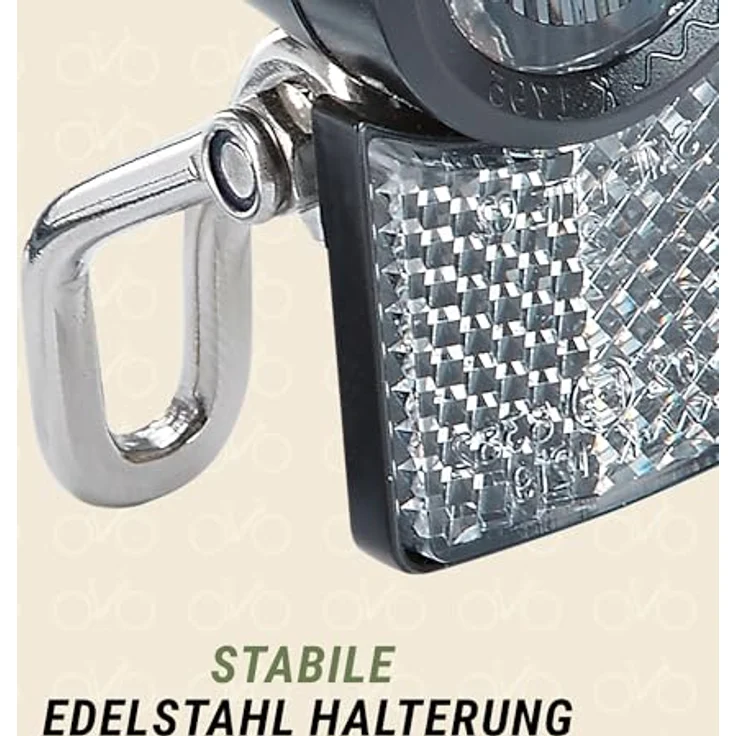 Prophete E-Bike Scheinwerfer 20 Lux, LED mit OSRAM-LED, Edelstahl-Halt, Dynamo geeignet, StVZO-konform – Bild 5
