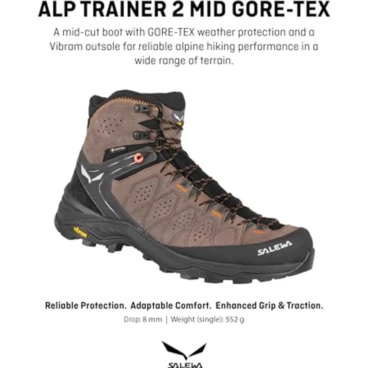 Salewa MS Alp Trainer 2 Mid Gtx, progressiver Wanderschuh mit GORE-TEX® Futter, Veloursleder, 3F System und Vibram® Sohle – Bild 2