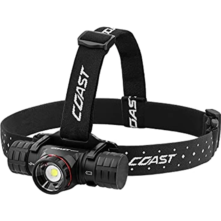 Coast XPH34R, 2075 Lumen wiederaufladbare Dual Power LED Stirnlampe mit Magnetfuß, staub- und sturmfest, Schwarz – Bild 1