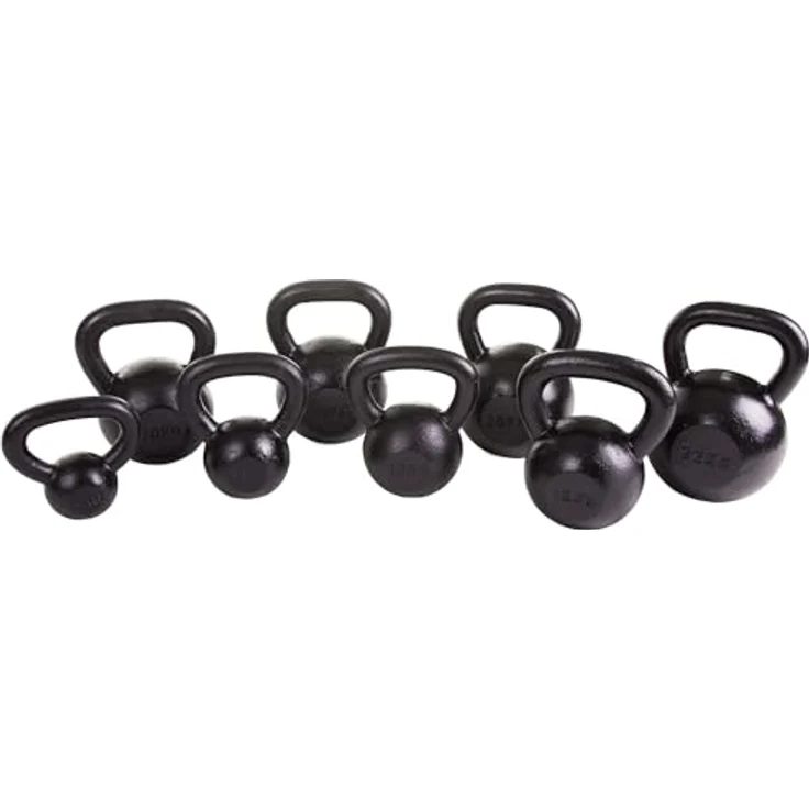 Sport-Thieme Kettlebell 11 Gewichtsstufen, aus massivem Gusseisen, glatter lackierter Griff, für Indoor und Outdoor, 10 Jahre Garantie – Bild 1