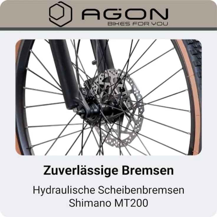 Agon Alpha E Bike Mountainbike 27,5 Zoll, 540 Wh Akku, 10 Gang Shimano Deore, schwarz/beige – Bild 7