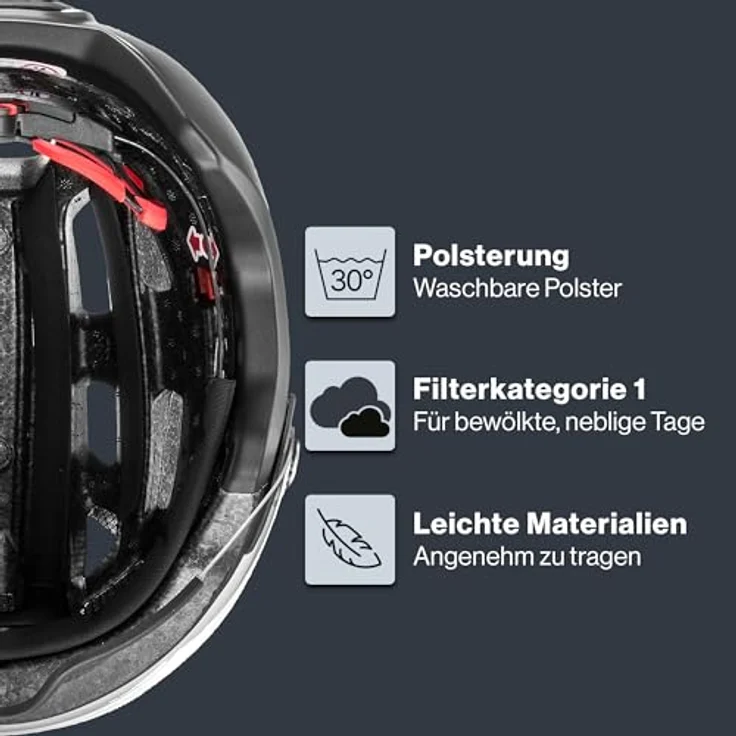 Uvex Sports Velohelm, matt schwarz, für Kopfumfang 56-61 cm, mit Visierscheibe und 19 Belüftungsöffnungen – Bild 3