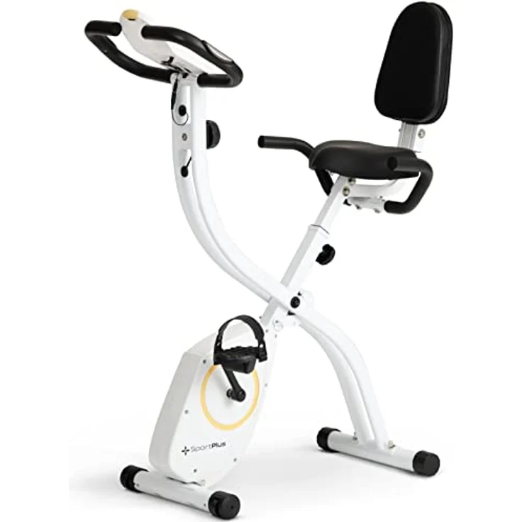 SportPlus X-Bike Heimtrainer klappbar für zuhause mit Rückenlehne, 8 Stufen, Display mit Smartphone- & Tablethalterung, mit App-Kompatibilität bis 100 kg belastbar – Bild 1