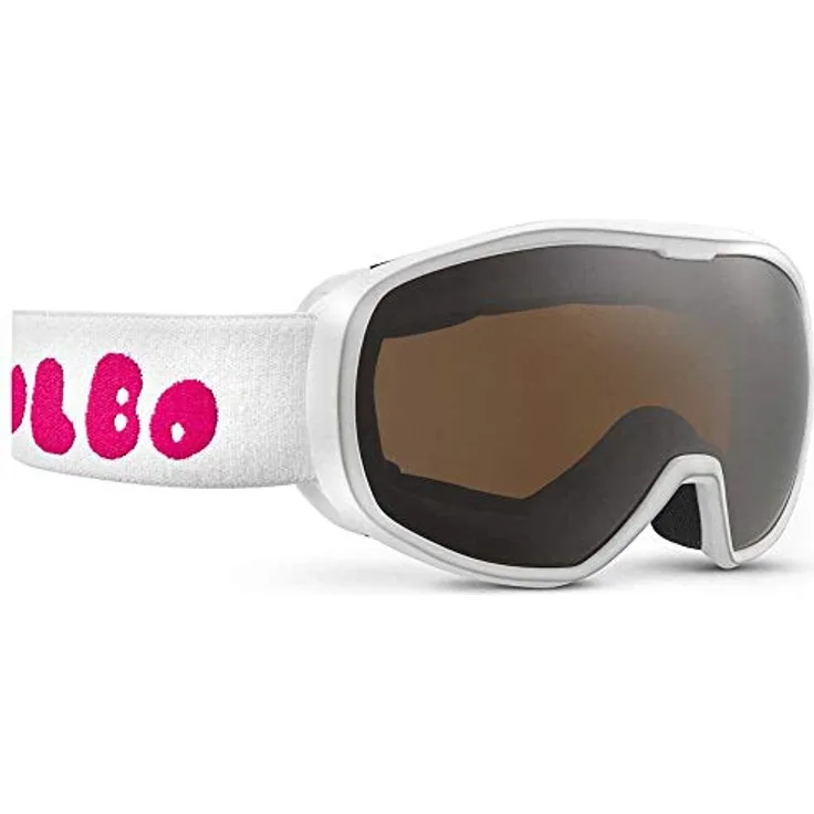 Julbo Spot Skimaske für Jungen, weiß, anatomische Rahmenkonstruktion, sphärische Doppelscheibe, Anti-Beschlag-Behandlung, für 3-6 Jahre