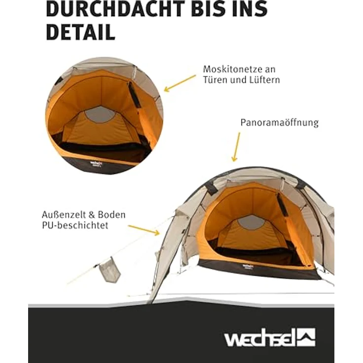 Wechsel Outpost 2 Travel Line, Tunnelzelt für 2 Personen, 3.30 kg, hoch wasserdicht mit 5000 mm und 7000 mm Wassersäule, einfach aufzubauen – Bild 4