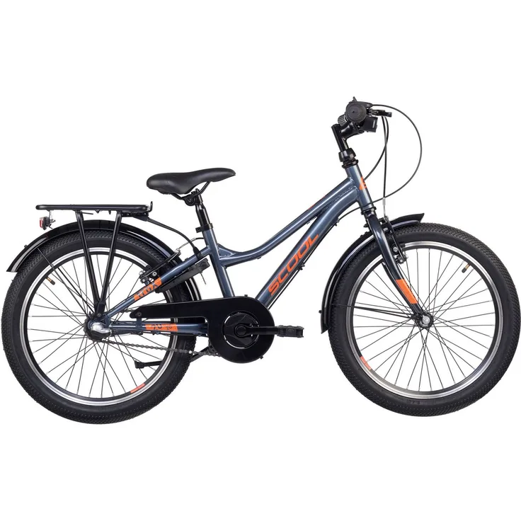 S’COOL troX Kinderfahrrad, 3 Gang Shimano Nabenschaltung, komplett ausgestattet für Schule und Freizeit