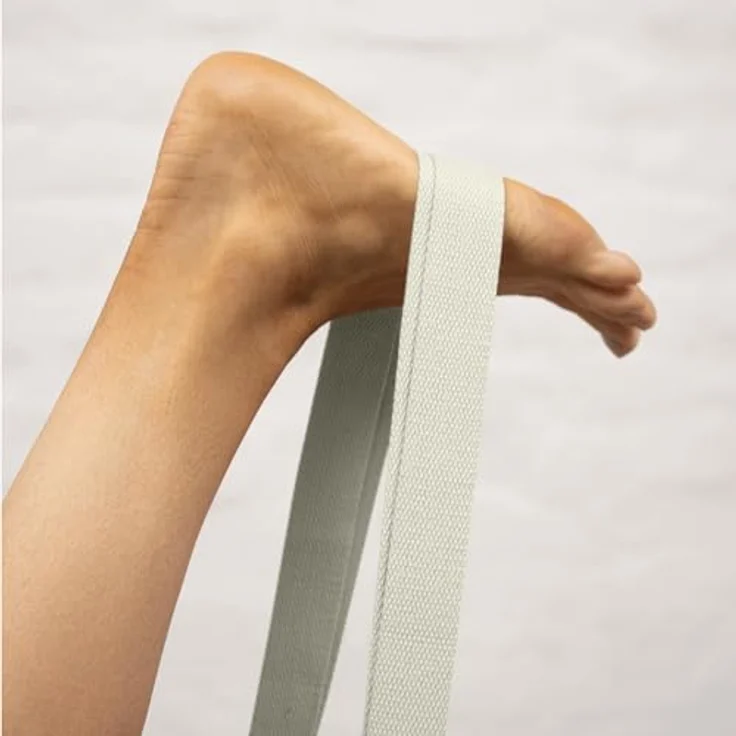 Myga 2-in-1 Yoga Gurt für Dehnung und Flexibilität, verstellbar mit D-Ring, 180 cm, Baumwolle, erdige Farben – Bild 5