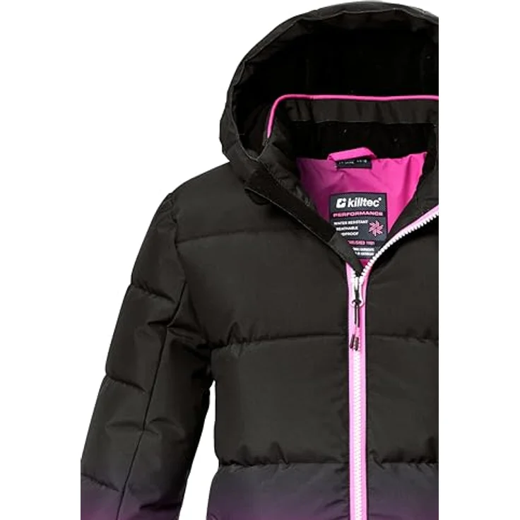 Killtec Ksw 330 Grls Ski Qltd Jckt, dick gefütterte Daunenoptik, wasserabweisend und atmungsaktiv, Pink, Größe 176 – Bild 3