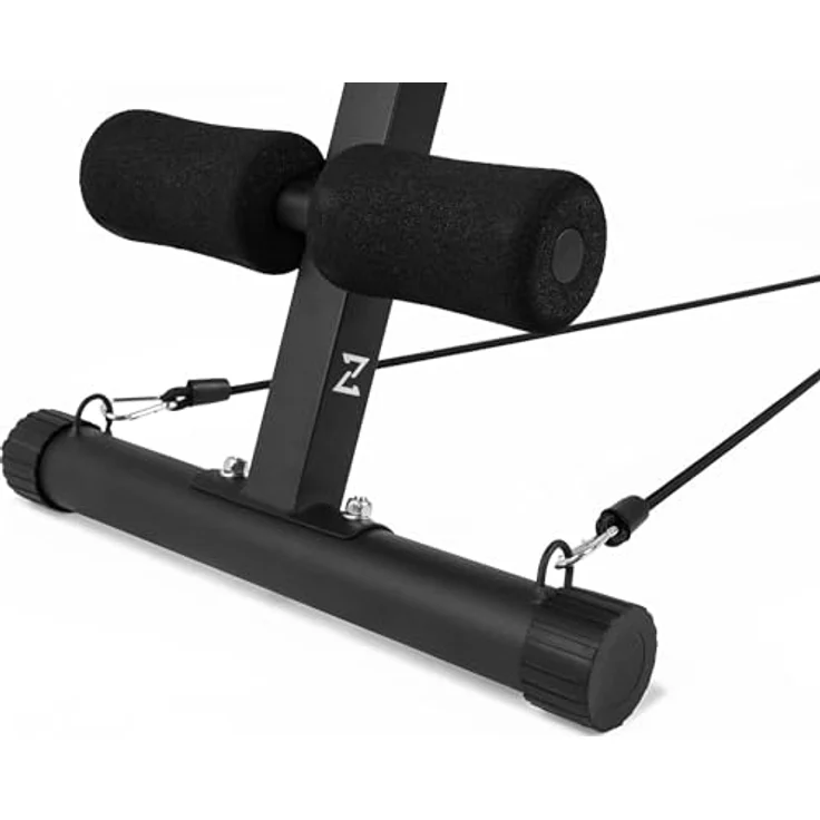 Zipro klappbare Hantelbank Tempo, Fitnessbank mit 6-Fach verstellbare Rückenlehne, Belastung 230kg, Trainingsbank mit 2 Seilen, Multifunktion Sit up bank – Bild 3