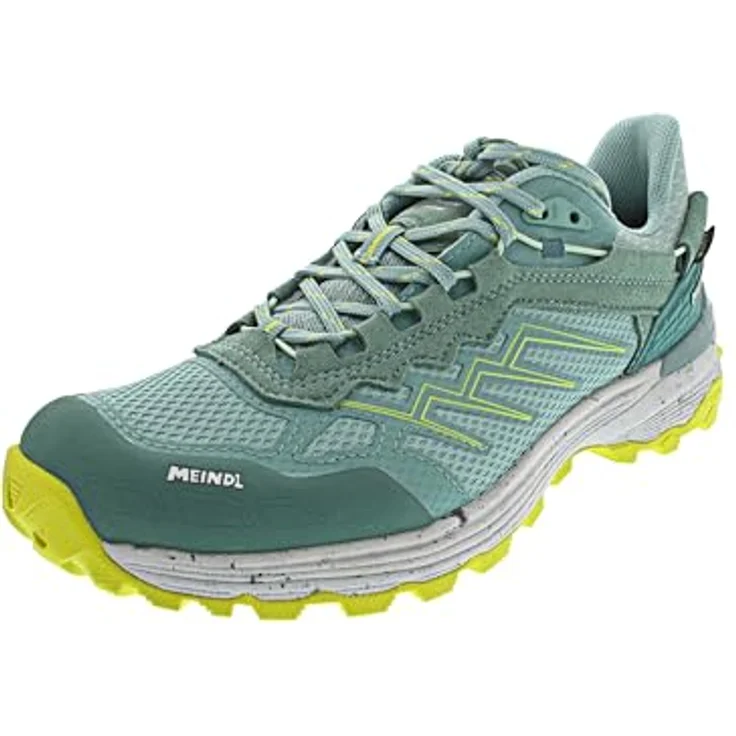 Meindl Damen Jamaica GTX, Multifunktionsschuh aus Velourleder mit Schnürverschluss, grün/gelb, Größe 39 – Bild 5